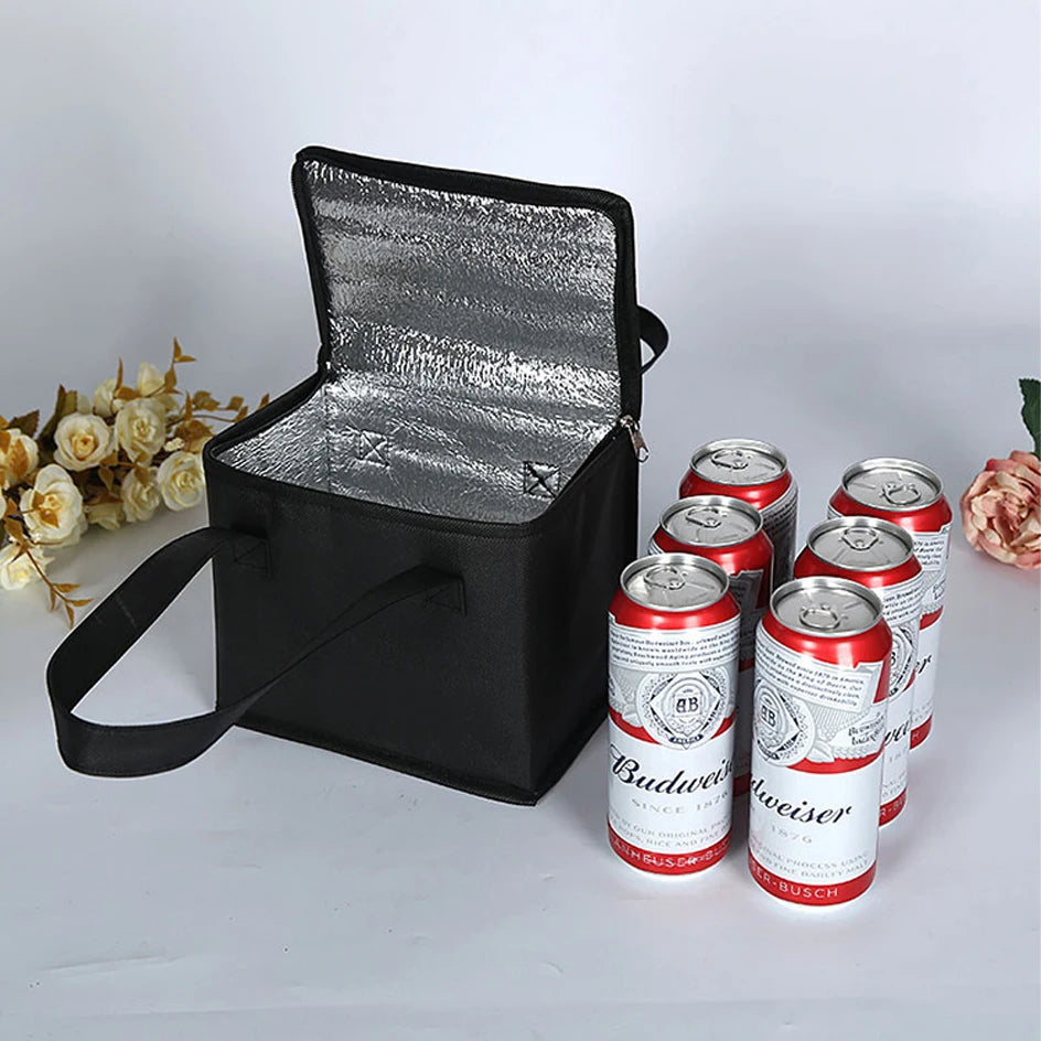 Portable insulated lunch cooler bag – Folding thermal tote