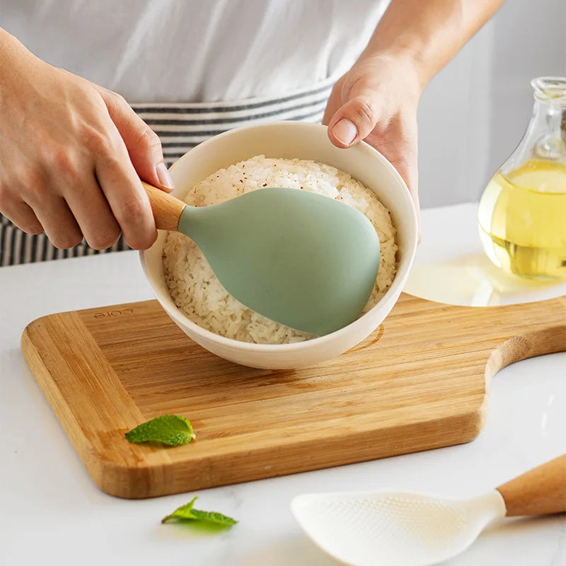 Non-stick silicone rice spoon – heat-resistant & anti-scalding