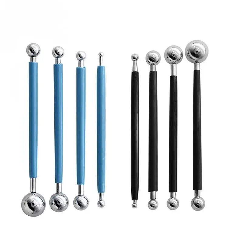 Double-ended metal ball sculpting tool set