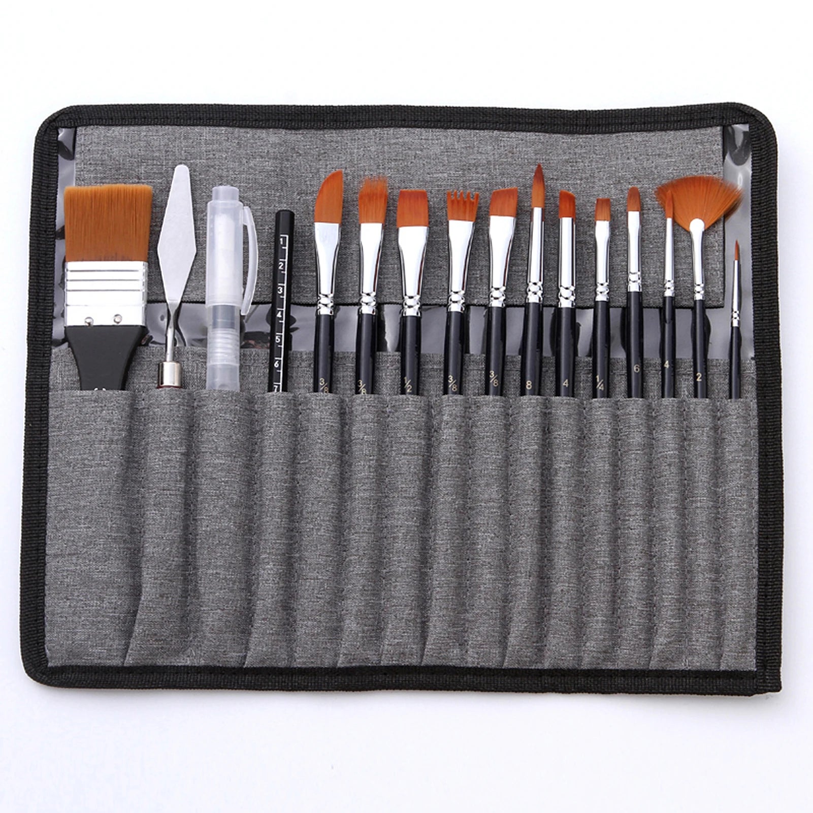Artist paint brush set - With 18 tools and canvas case