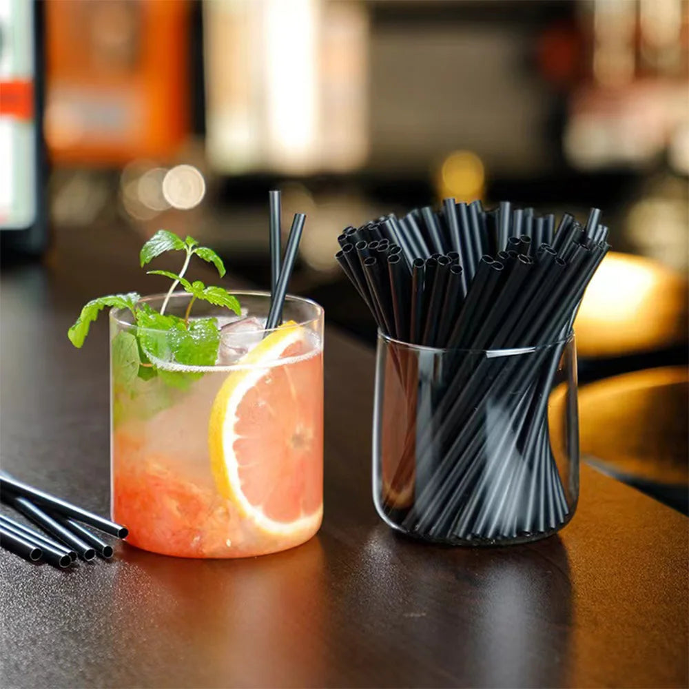 Flexible black straws