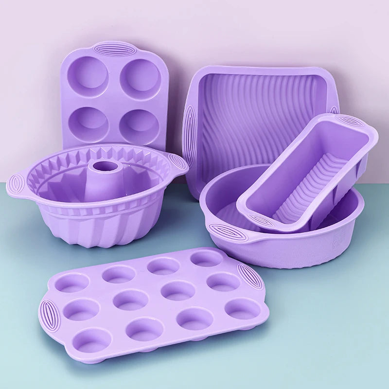 Purple silicone baking mold set