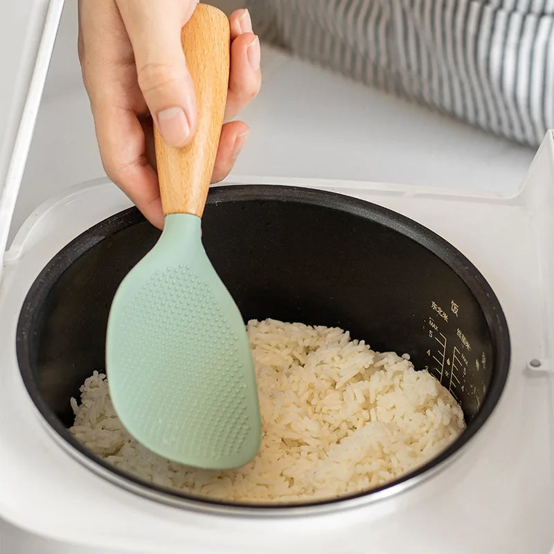 Non-stick silicone rice spoon – heat-resistant & anti-scalding