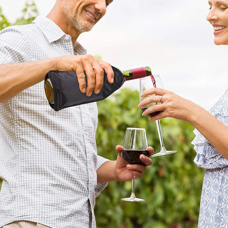 Wine cooling sleeve - Gel insulated for beer, wine & soda