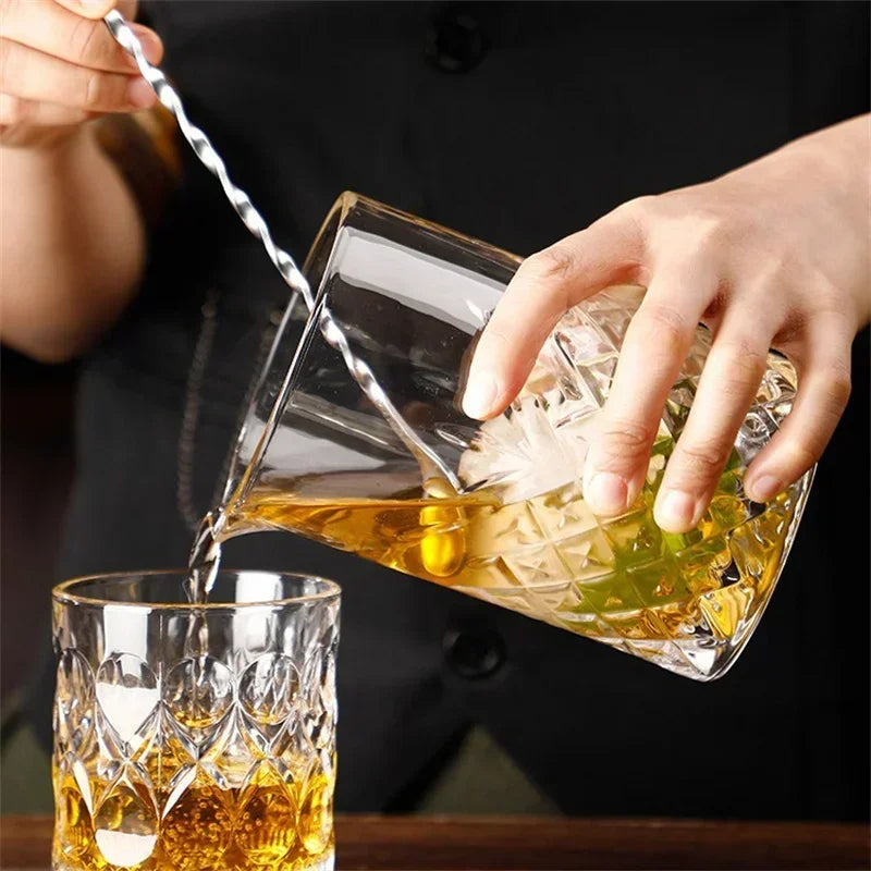 Crystal cocktail mixing glass