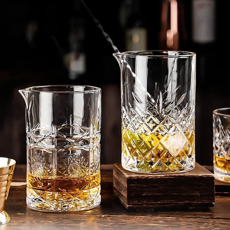Crystal cocktail mixing glass