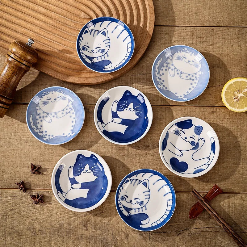 Ceramic lucky cat dish - 4 variants