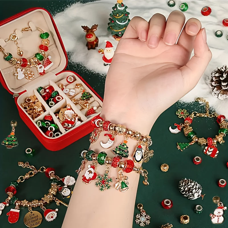 Christmas Charm Bracelet Kit: 55 Pieces