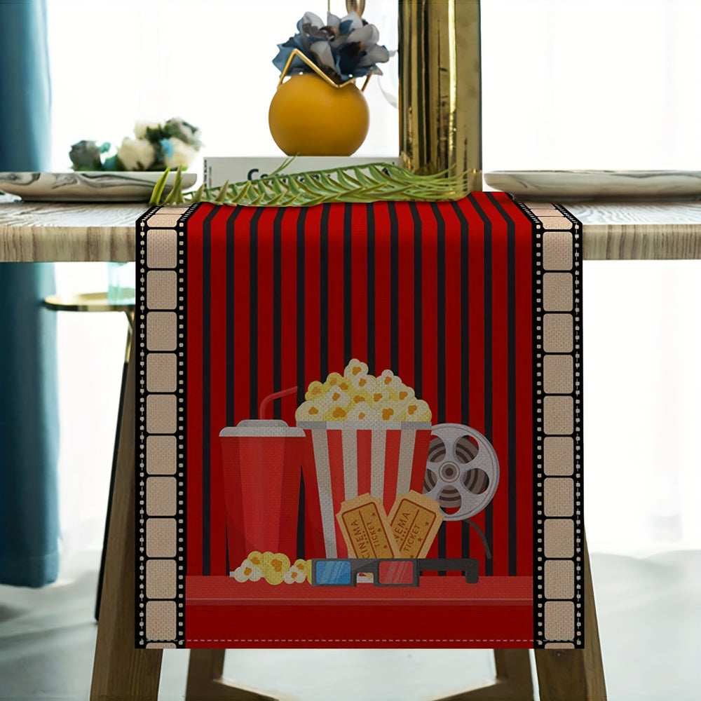 Movie Night Themed Polyester Table Runner