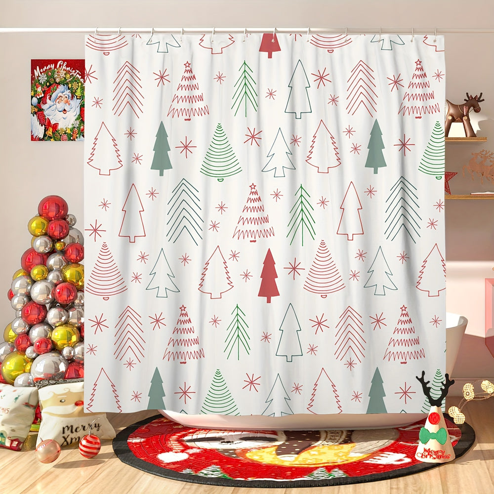 Christmas Waterproof Shower Curtain