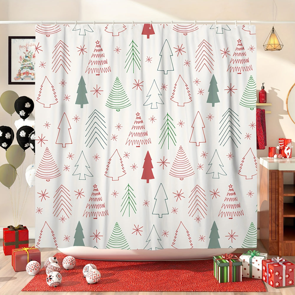 Christmas Waterproof Shower Curtain