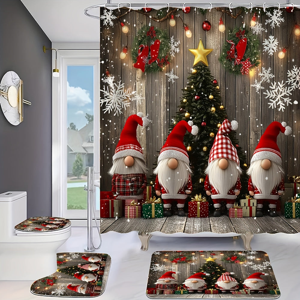 Christmas Print Bathroom Set