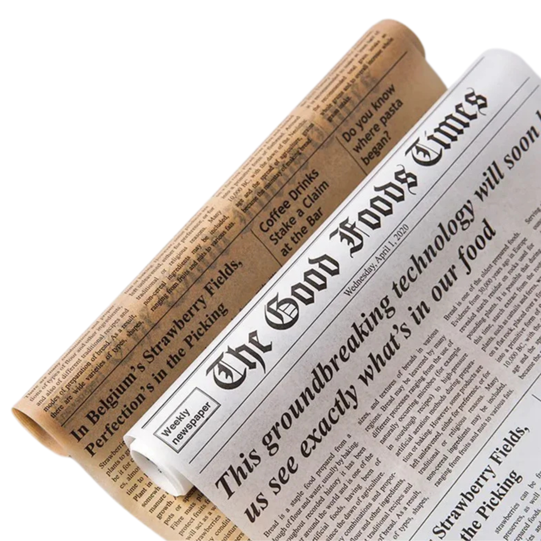 Retro English newspaper food wrapping paper